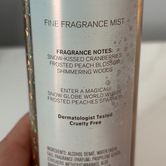 Bath And Body Works Snowy Peach Berry Fragrance Body Mist 8oz NEW - Picture 3 of 3